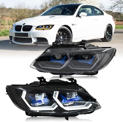 Headlights for BMW 3 Series E92 E93 328i 335i 2011-2013 Headlamp with Start-Up Animation Switchable White/Amber DRL Switchback Signal Driver & Passenger Side Front Head Lamp(For Xenon Ver) in Saudi Arabia