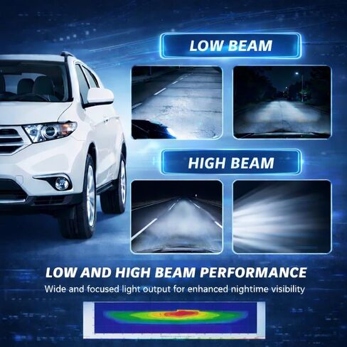 مجموعة المصابيح الأمامية تناسب 2011 2012 2013 Toyota Highlander (نماذج الهالوجين فقط) غلاف كروم، جانب السائق والركاب مع استبدال المصابيح TO2503208 & TO2502208 in Kuwait