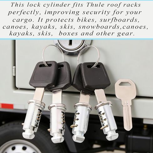 4 Pack Lock Cores Compatible with Thule One-Key System Lock Cylinders,Replacement Key Cylinder for Bike Rack Roof Cargo Roof Rack Towers Ski Rack Accessories in Saudi Arabia