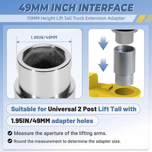 4Pcs - 49MM ID 2.76"/70MM Height 2 Post Lift Adapters, Car Truck Lift Tall Stack Extension Adapter Fit for Universal 2 Post Lift Tall Vehicles Adapters Pins in Kuwait