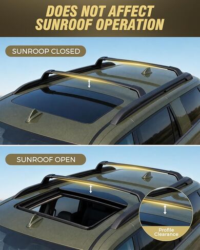 300lbs Roof Rack Cross Bars for Ford Expedition/Max 2018-2026 & for Lincoln Navigator 2018-2024 (not for 2025),Aluminum Rooftop Crossbars Cargo Carrier Luggage Kayak Bike Snowboard in Saudi Arabia