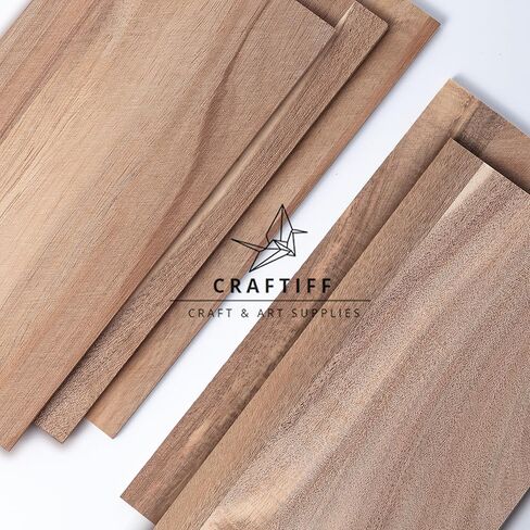 Acacia Wood Sheets 4x8 inch, 1/8" Thick Lumber Board Solid Panel Veneer Plank for Crafts - Pack of 5 by Craftiff in Kuwait