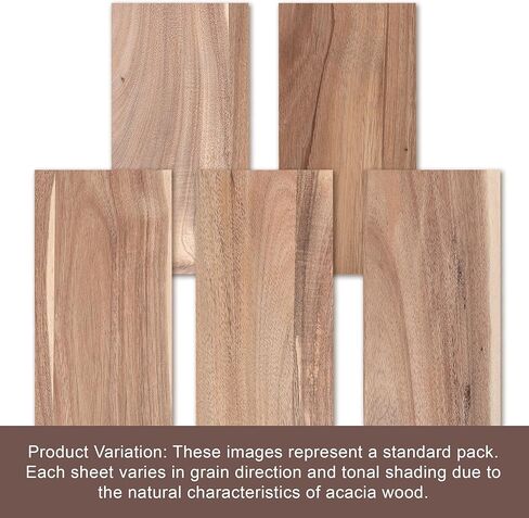 Acacia Wood Sheets 4x8 inch, 1/8" Thick Lumber Board Solid Panel Veneer Plank for Crafts - Pack of 5 by Craftiff in Kuwait