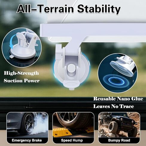 Starlink Mini Mount, Heavy Duty Suction Cup Mount with 4 Strong Nano Gel Pads, Tool-Free Car Mount for Sunroof, Windshield, Dashboard & Exterior Car Body, Starlink Mini Accessories in Saudi Arabia