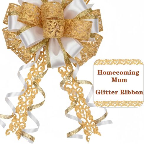 22 Yards Vintage Hollow Cut Out Gold Ribbon 1 Inch Ornate Craft Golden Ribbon Decorative Gold Lace Trim for Gift Wrapping Scrapbooking Home Decor Homecoming Home Decor in Kuwait