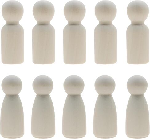 10 PCS Wooden People Pegs Unfinished Wood Figures Bodies for Handicrafts and DIY Arts in Kuwait