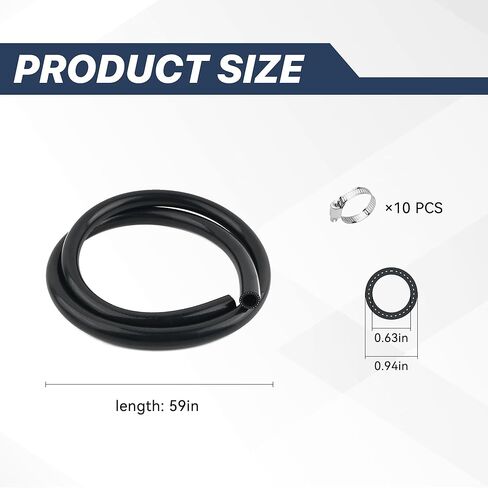 5Ft ID 5/8 Heater Hose, Rubber Radiator Hose with 650PSI Rupture Pressure for Water/Gas Transportation, Professional Car Accessories Coolant Hoses for Vehicle Cooling Systems in Kuwait