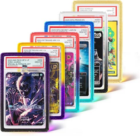 Stackable Slab Guard for PSA 35PT Card Birck, 6-Pack TPU Slab Bumper Guard Protector with Transparent UV-Resistant Back Panel for PSA Graded Card Only, Gradient Color Glitter Limited Edition in Kuwait