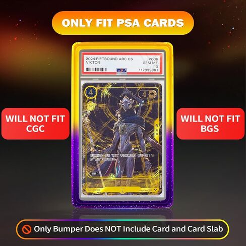 Stackable Slab Guard for PSA 35PT Card Birck, 6-Pack TPU Slab Bumper Guard Protector with Transparent UV-Resistant Back Panel for PSA Graded Card Only, Gradient Color Glitter Limited Edition in Kuwait