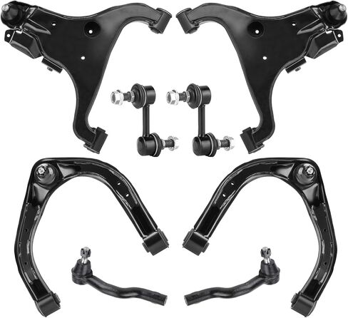 8 PCS Front Upper & Lower Control Arm w/Ball Joint for 04-10 Infiniti QX56, 04-15 Nissan Pathfinder Armada Titan, Outer Tie Rods End + Sway Bars Suspension Kit K620650 K620649 K620512 in Kuwait
