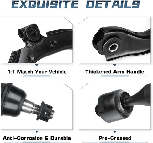 Front Upper Control Arms Assembly Passenger Driver Side with Upper Lower Ball Joint Suspension Kit for Buick Rainier 2004-2007 for Chevrolet SSR Trailblazer EXT for GMC Envoy XL XUV for Isuzu Ascender in Kuwait
