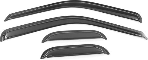 IKON MOTORSPORTS Tape On External Window Visors, Compatible with 1999-2016 Ford F-250 F350 F450 Super Duty Extended Cab, Smoke Tint in Kuwait