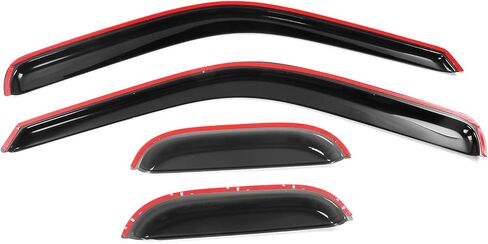 IKON MOTORSPORTS Tape On External Window Visors, Compatible with 1999-2016 Ford F-250 F350 F450 Super Duty Extended Cab, Smoke Tint in Kuwait