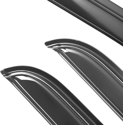 IKON MOTORSPORTS Tape On External Window Visors, Compatible with 1999-2016 Ford F-250 F350 F450 Super Duty Extended Cab, Smoke Tint in Kuwait