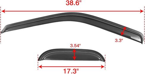 IKON MOTORSPORTS Tape On External Window Visors, Compatible with 1999-2016 Ford F-250 F350 F450 Super Duty Extended Cab, Smoke Tint in Kuwait