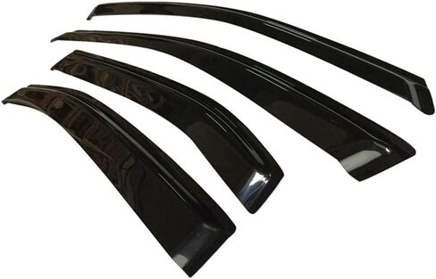 FREEMOTOR802® Tape-on Side Window Visors Wind Deflectors Rain Guards Vent Visors, Compatible with 2006-2012 Ford Fusion & 2007-2012 Lincoln MKZ, Slim Style Smoke Tinted Acrylic 4 Pieces in Kuwait