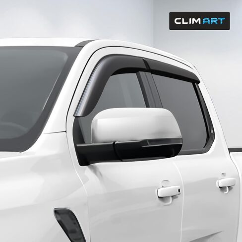CLIM ART Incredibly Durable Rain Guards for Ford Ranger 2024-2026 SuperCrew, Original Tape-on Window Deflectors, Vent Deflector, Window Visors, Car Accessories, 4 pcs. - 424095 in Kuwait