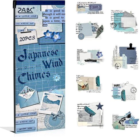 20 Sheets Precut PET Sticker Book for Junk Journaling Supplies, Vintage Decorative Frame Words Background Stickers for Scrapbooking, Collage, Scrap Book, Distant Memories Theme in Saudi Arabia