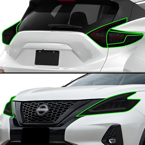 مجموعة ألوان الضوء الخلفي للمصابيح الأمامية الكاملة من BOGAR TECH DESIGNS متوافقة مع Nissan Murano 2019-2024، دخان داكن in Kuwait