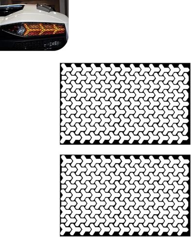 2 PCS Honeycomb Car Tail Light Sticker, 18.9" x 11.8" Self-Adhesive Creative Tail Light Film, Waterproof Auto Rear Lamp Honeycomb Trim Decal, Universal for Most Cars, SUVs, Trucks (Black) in Saudi Arabia