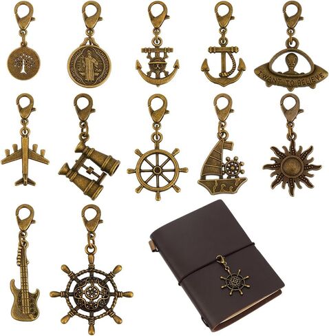 BENECREAT 12 Styles Traveler's Notebook Vintage Charms, Keychain Pendants with Lobster Clasps for DIY Keychain Accessories in Saudi Arabia