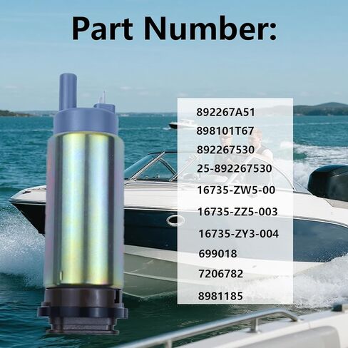 Fuel Pump Compatible with Mercury 20HP 25HP 30HP 40HP 50HP 60HP 4-Stroke Outboard (2002-2012) - Replaces 892267A51, 898101T67, 892267530, 16735-ZW5-003, 7206782, 6990188 - Includes Filter & Gaskets in Saudi Arabia