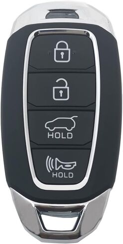 Key Fob Case Shell Fit for 2019 2020 2021 Hyundai Kona Santa Fe Elantra GT Veloster Accent Venue 4 Buttons Keyless Entry Remote Key Housing Replacement (Black) in Kuwait