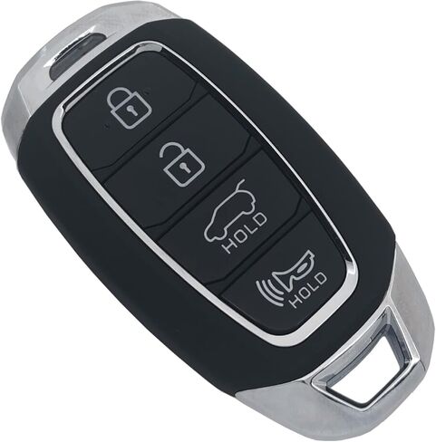Key Fob Case Shell Fit for 2019 2020 2021 Hyundai Kona Santa Fe Elantra GT Veloster Accent Venue 4 Buttons Keyless Entry Remote Key Housing Replacement (Black) in Kuwait