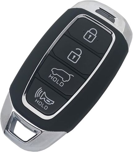 Key Fob Case Shell Fit for 2019 2020 2021 Hyundai Kona Santa Fe Elantra GT Veloster Accent Venue 4 Buttons Keyless Entry Remote Key Housing Replacement (Black) in Kuwait