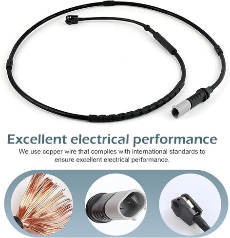 مستشعر تآكل الفرامل، استبدال OEM #34356792292 34352284656، استبدال مستشعر الموصلية العالية المقاوم للتآكل، متوافق مع BMW F20 F2 (أسود) in Kuwait