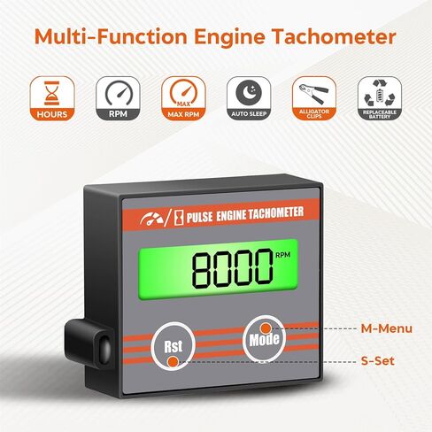 Small Engine Hour Meter, Digital Tachometer Tach Gauge, Maintenance Reminder, Battery Replaceable, Inductive Hour Meter for Lawn Mower Tractor Generator Marine Outboard ATV in Saudi Arabia