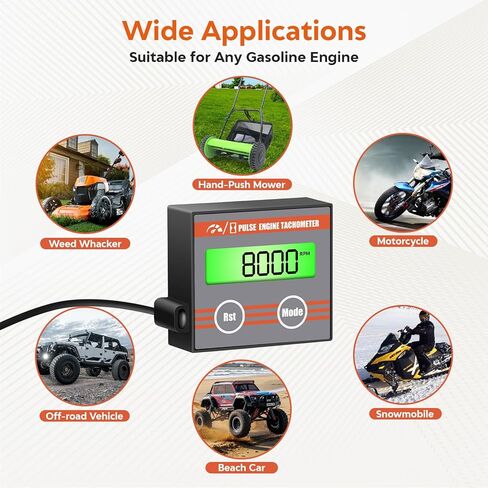 Small Engine Hour Meter, Digital Tachometer Tach Gauge, Maintenance Reminder, Battery Replaceable, Inductive Hour Meter for Lawn Mower Tractor Generator Marine Outboard ATV in Saudi Arabia