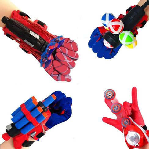 4 Pack Spider Web Shooters Hero Launcher Wrist Toy Set, Educational Toy Set for Boys Age 4-8，Hero Cosplay Gloves with Wrist Toy Funny Decorate Kids in Saudi Arabia