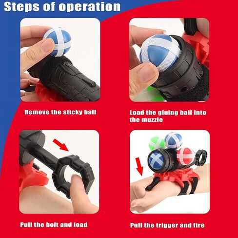 4 Pack Spider Web Shooters Hero Launcher Wrist Toy Set, Educational Toy Set for Boys Age 4-8，Hero Cosplay Gloves with Wrist Toy Funny Decorate Kids in Saudi Arabia