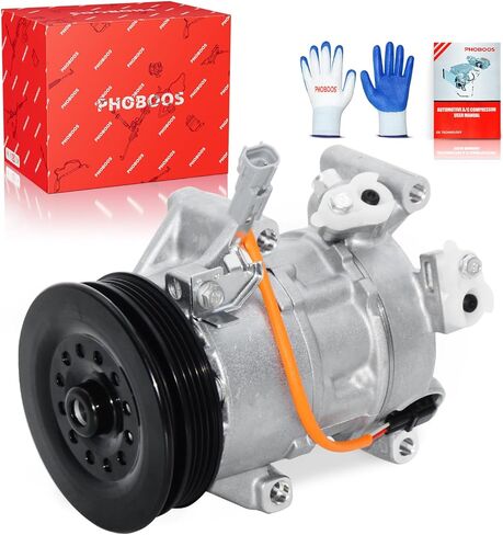 ضاغط مكيف الهواء PHOBOOS مع قابض متوافق مع Toyota Yaris 2012-2018 L4 1.5L، تبريد سريع، ضوضاء منخفضة، سهل التركيب، المرجع. كو-29303C in Kuwait