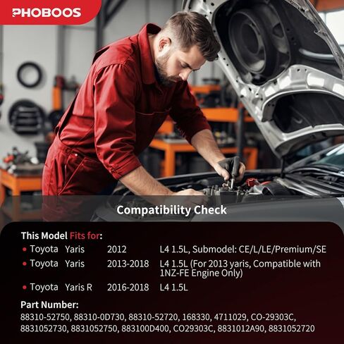 ضاغط مكيف الهواء PHOBOOS مع قابض متوافق مع Toyota Yaris 2012-2018 L4 1.5L، تبريد سريع، ضوضاء منخفضة، سهل التركيب، المرجع. كو-29303C in Kuwait