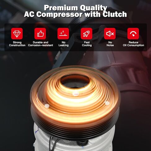 cciyu Air Conditioning Compressor for Toyota Tundra 4.7L 2000-2006 Replaces AC Compressor with Clutch for Car 6 Grooves in Kuwait