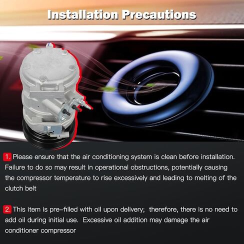 cciyu Air Conditioning Compressor for Toyota Tundra 4.7L 2000-2006 Replaces AC Compressor with Clutch for Car 6 Grooves in Kuwait
