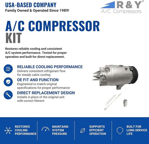 RYC Automotive Air Conditioning Compressor and Clutch Kit KT EA00-01 (Fits Pontiac Grand Prix 3.8L 2006, 2007, 2008) in Kuwait
