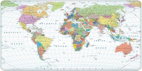 Extended Large Gaming Desk Mat, Colored World Map Non-Slip Rubber XXL Mouse Pad, Table Accessories for Office Decor Laptop Computer Keyboard Mouse Mat Mousepad, 35.4x15.7 in in Kuwait