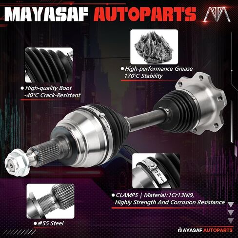 Front Left & Right Side CV Axle Shaft Assembly Compatible with Dodge Durango 2011-2023, Jeep Grand Cherokee 2011-2022, V6 3.0L 3.6L V8 5.7L,Replace# 66-3758 66-3759 in Kuwait