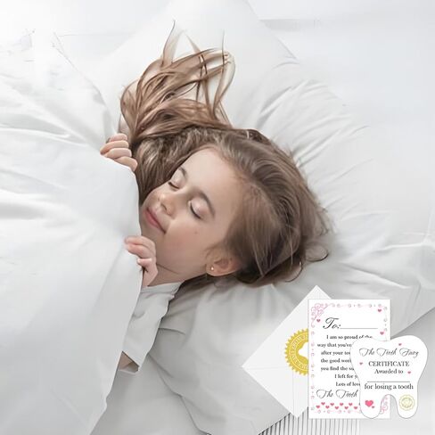 Besttile الأسنان الجنية هدية مغلف مع ختم إيصال الأسنان الصغيرة مجموعة الأسنان جائزة تذكار مجموعة للفتيات الفتيان جائزة المدرسة المنزلية، 20 مجموعة in Kuwait
