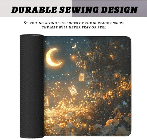 Tarot Cards Gaming Mouse Pad, Crescent Moon Mysterious Black Cat Desk Mat, Non-Slip XL Computer Big Mouse Mat with Keyboard Pad for Work, Gamer, Office, Home 31.5 x 11.8 inch in Saudi Arabia
