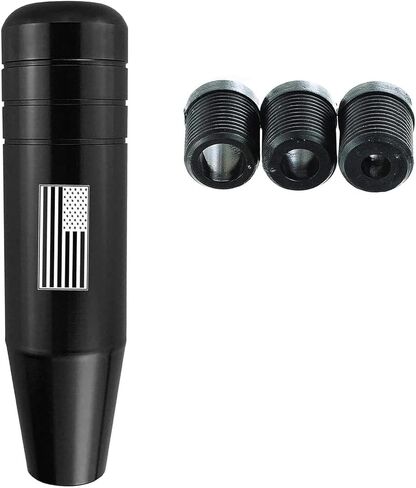 Car Shift Lever Knob, 5" Weighted Shift Knob with American Flag, Anti-Slip Gear Lever Stick Handle with Adapter, Universal for Most Automatic Manual Vehicles (Black) in Saudi Arabia