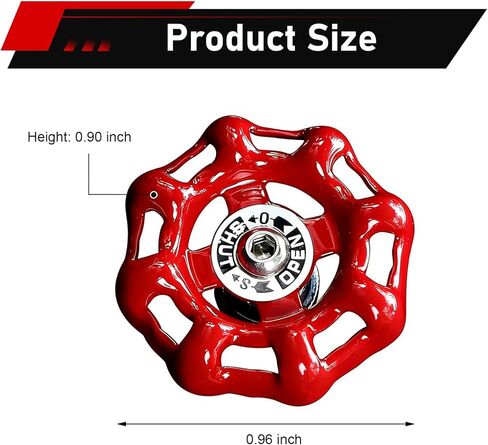 Car Rotary Knob Decor, Industrial Retro Valve Handwheel Start Button Cover, Metal Scratch-resistant Protective Trim, Self-adhesive Interior Accessory for Most Cars (Red) in Saudi Arabia