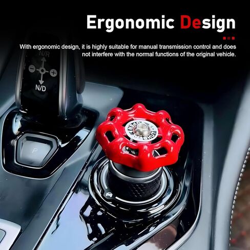 Car Rotary Knob Decor, Industrial Retro Valve Handwheel Start Button Cover, Metal Scratch-resistant Protective Trim, Self-adhesive Interior Accessory for Most Cars (Red) in Saudi Arabia