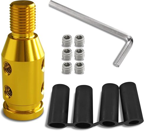 Car Shift Knob Adapter, Aluminum Alloy Automatic Shifter Adapter, M12×1.25 Car Gear Shifter Lever Adapter for Non-Threaded Shifters, Manual Shifter Knob Accessories for Cars Trucks (Gold) in Saudi Arabia