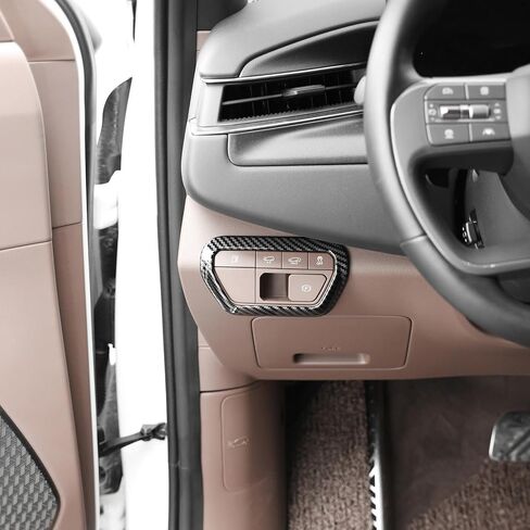 YOUTOOCAR Carbon Fiber Pattern Automobile Front lamp Adjusting Part Cover Compatible with Kia EV9 2024-2026 Accessories in Kuwait