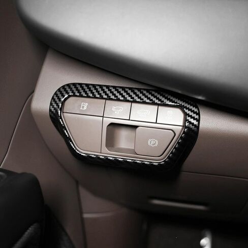 YOUTOOCAR Carbon Fiber Pattern Automobile Front lamp Adjusting Part Cover Compatible with Kia EV9 2024-2026 Accessories in Kuwait