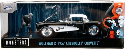 Jada Universal Monsters 1:24 1957 Chevy Corvette Die-cast Car & 2.75" Wolfman Figure, Toys for Kids and Adults in Kuwait
